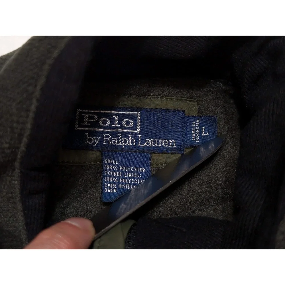 Vintage Y2K POLO RALPH LAUREN Full Zip Fleece Jacket Gray Large L